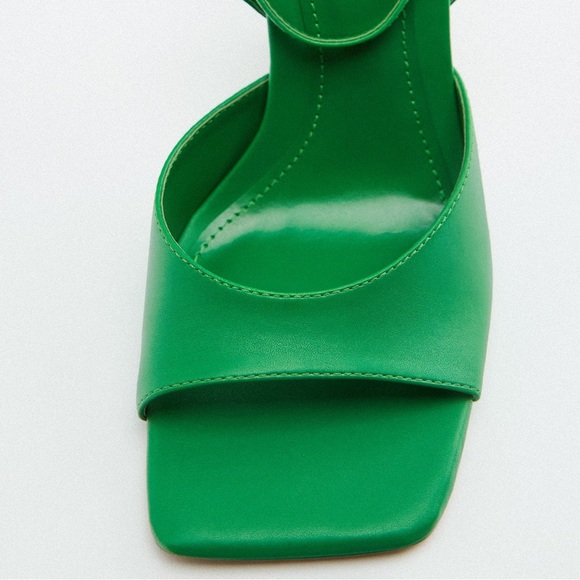 NWT. Zara Green Heeled Sandals. Size 7,5 - Picture 7 of 9